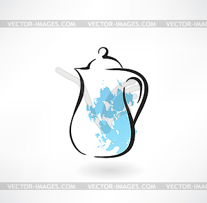 Milk jug grunge icon - vector clipart