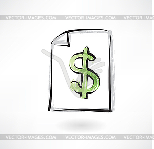 Dollar sign grunge icon - vector clip art