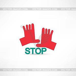 Stop hands icon - vector clipart