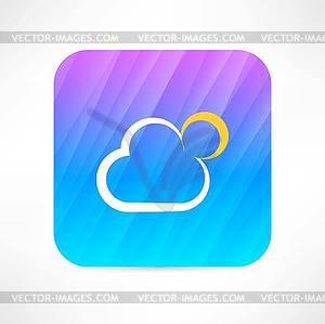 Sun and cloud icon - vector clipart / vector image