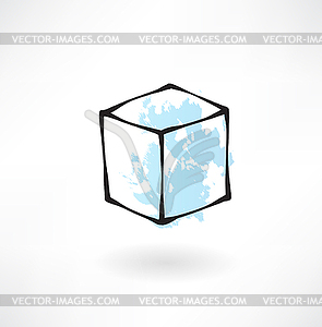White box grunge icon - vector image