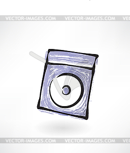 Compact disk grunge icon - vector image