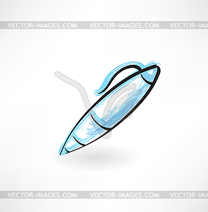 Pen grunge icon - vector clipart