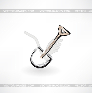 Shovel grunge icon - vector image