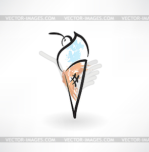 Ice-cream grunge icon - vector image