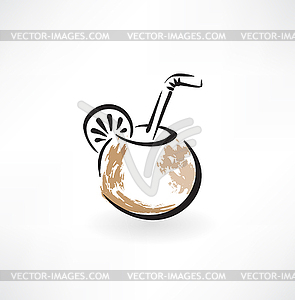 Mate tea grunge icon - royalty-free vector image