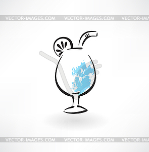 Cocktail grunge icon - vector clipart