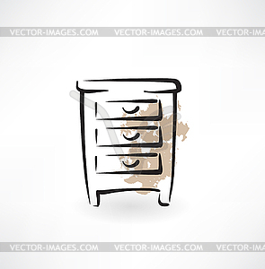 Nightstand grunge icon - vector image