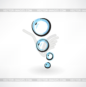 Bubbles grunge icon - vector image