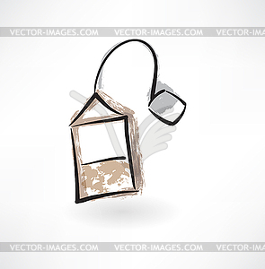 Tea bag grunge icon - vector clipart