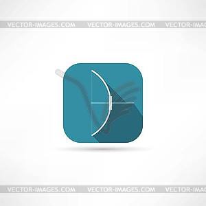 Bow weapon icon - stock vector clipart