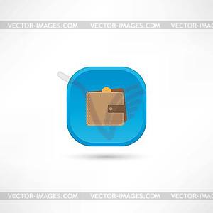 Wallet grunge icon - vector clipart