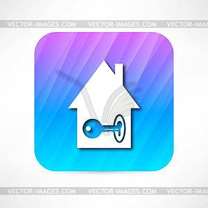 Key house icon - vector image
