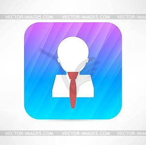 Man in tie icon - vector image