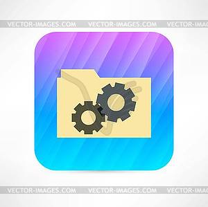 Settings folder icon - vector image