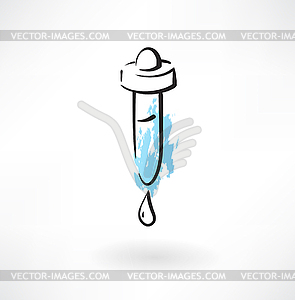 Pipette grunge icon - vector image