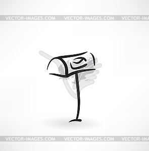 Mailbox grunge icon - vector clipart