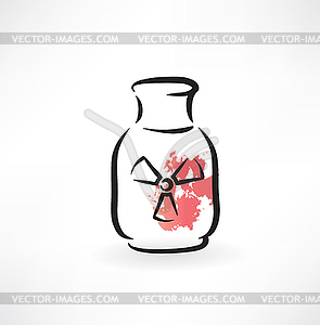 Jar of radiation grunge icon - vector clip art