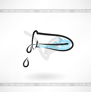 Test-tube grunge icon - vector clip art