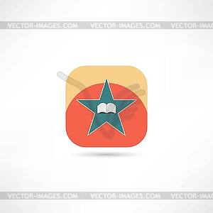 Book in star icon - vector image