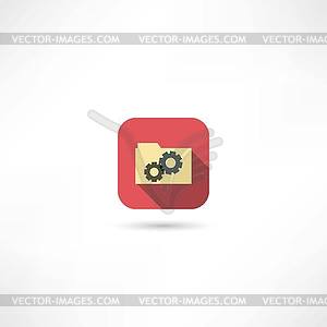 Settings folder icon - vector clipart