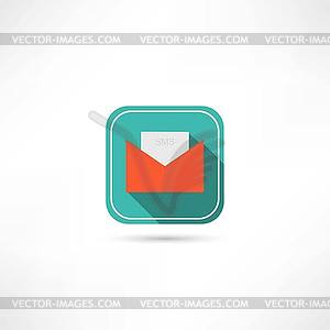 Sms envelop icon - stock vector clipart