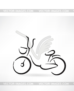 Значок гранж велосипед - иллюстрация в векторе