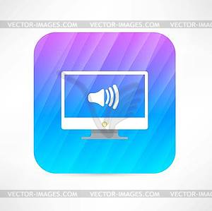 Volume on tv icon - vector image