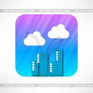 Big city icon - vector clip art