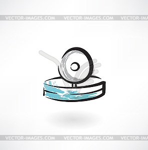 Head mirror grunge icon - vector clipart