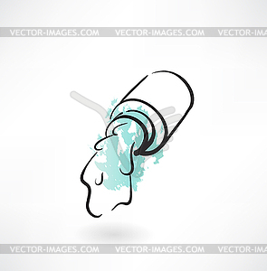 Medical can grunge icon - vector image