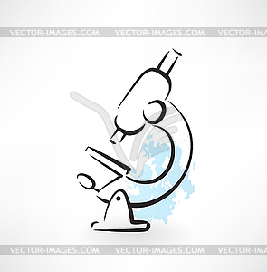 Microscope grunge icon - vector image