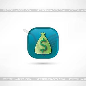 Bag of money icon - vector image