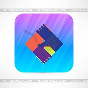 Colored hands icon - vector image