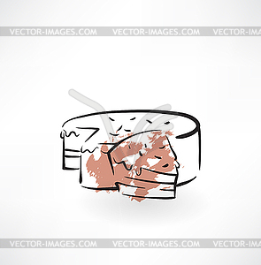Значок сыр гранж - иллюстрация в векторном формате