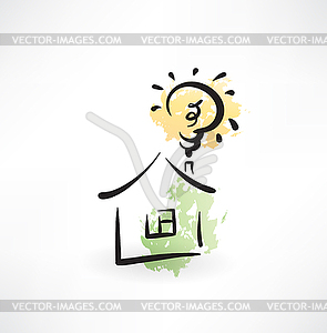 House grunge icon - vector image