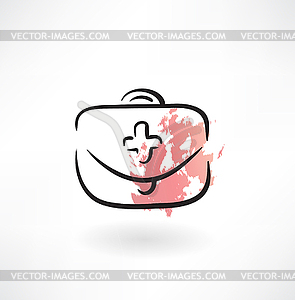 First aid kit grunge icon - vector image