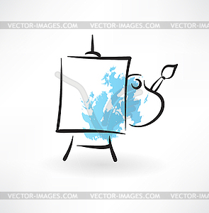 Easel grunge icon - vector clipart