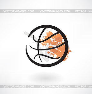Значок баскетбол гранж - клипарт в векторном виде