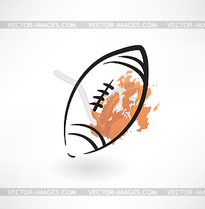 Rugby ball grunge icon - vector clipart