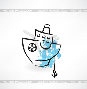 Steamer grunge icon - vector clipart