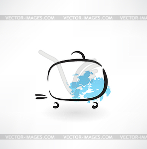 Luggage grunge icon - vector clip art