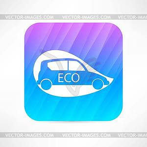 Значок экологический автомобиль - векторный клипарт Royalty-Free