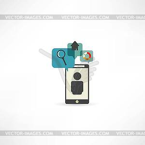 Business information icon - vector clip art