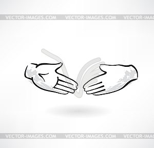 Hands grunge icon - royalty-free vector clipart