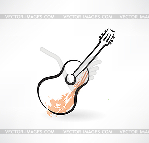 Guitar grunge icon - vector clip art