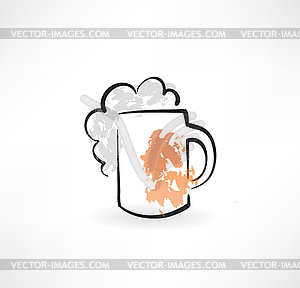 Beer grunge icon - vector clipart / vector image