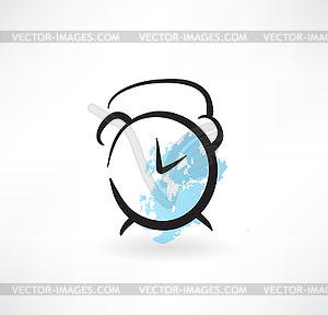Alarmclock grunge icon - vector clipart