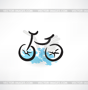 Bicycle grunge icon - vector image