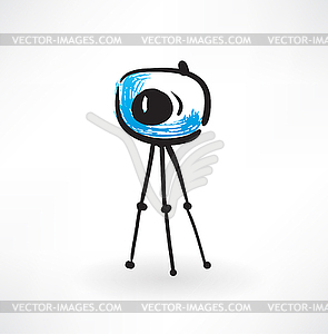Photo camera grunge icon - vector clip art